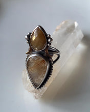 Load image into Gallery viewer, Sapphire & Rutilated Quartz Ring