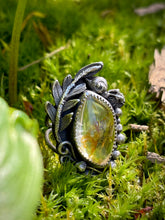 Load image into Gallery viewer, Golden Healer Quartz Ring -Fern, Mushrooms & Snail -