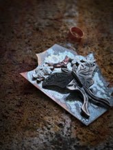 Load image into Gallery viewer, Luna Moth & Yarrow, Forget-Me-Not Blossoms - Sapphire