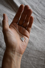 Load image into Gallery viewer, Heart Pendant -Hummingbird & wildflowers with CZ-