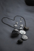 Load image into Gallery viewer, Heart Pendant -Hummingbird & wildflowers with CZ-