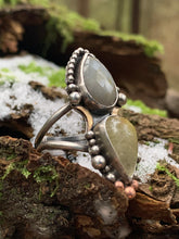 Load image into Gallery viewer, Sapphire & Rutilated Quartz Ring -light grey-