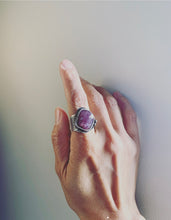 Load image into Gallery viewer, Deep Cove Ring -Faceted Magenta Shades Sapphire-