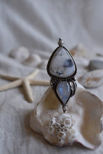 Load image into Gallery viewer, Merlinite & Rainbow Moonstone Ring
