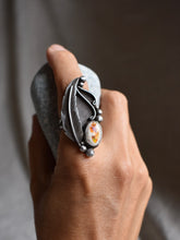 Load image into Gallery viewer, Fire Opal & Feather Ring