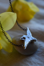 Load image into Gallery viewer, handcrafted silver bird necklace for sale Canada, Dancing Leaf Deisgn
