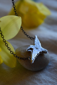 handcrafted silver bird necklace for sale Canada, Dancing Leaf Deisgn