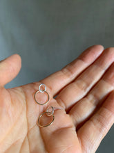 Load image into Gallery viewer, Minimal Studs Earrings ✴︎Double Drop Hoops✴︎small sphere