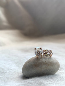 AAA quality herkimer diamond 14k gold filled stud earrings