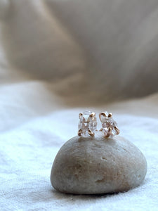 Herkimer Diamond Stud Earrings -Gold Filled -