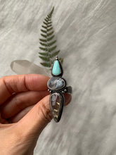 Load image into Gallery viewer, Cairn Ring -Turquoise, Botswana Agate & Rutilated Quartz-