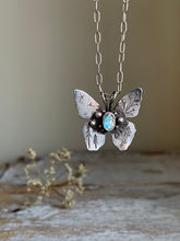 Load image into Gallery viewer, West Coast Nature -Butterfly Necklace- Rainbow Moonstone