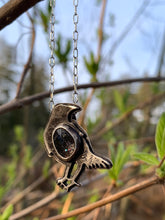 Load image into Gallery viewer, West Coast Nature -Raven Necklace- Moss Aquamarine