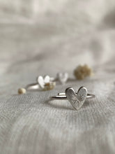 Load image into Gallery viewer, Silver Heart Ring - adjustable ring - S -