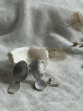 Load image into Gallery viewer, Silver petal earrings for sale