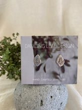 Load image into Gallery viewer, Engraved Leaf Studs Earrings