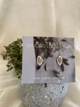 Load image into Gallery viewer, Engraved Leaf Studs Earrings