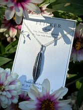 Load image into Gallery viewer, Dancing Leaf Design, sterling silver feather necklace.
