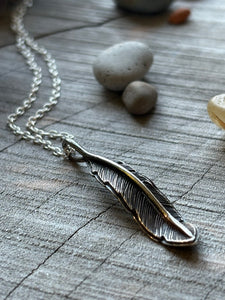 Feather Necklace -Raven-