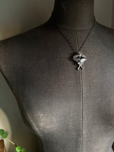 Load image into Gallery viewer, Luna Moth &amp; Yarrow, Forget-Me-Not Blossoms - Sapphire
