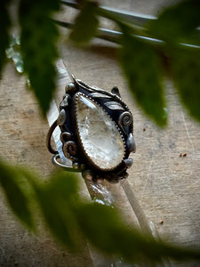 Dendritic Quartz Ring -Fern & Mushrooms-