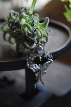Load image into Gallery viewer, Luna Moth &amp; Yarrow, Forget-Me-Not Blossoms - Sapphire
