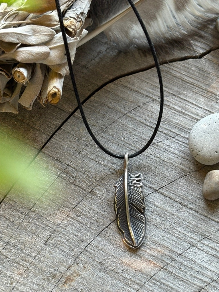 Feather Necklace -Owl-