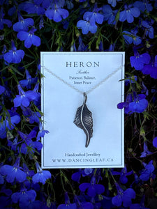 Feather Necklace -Heron-