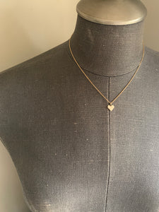Gold Heart Necklace - Hummingbird - S -