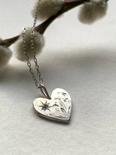 Load image into Gallery viewer, Silver Heart CZ Necklace - Snowdrop -
