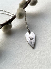 Load image into Gallery viewer, Silver Heart Necklace with CZ
