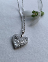 Load image into Gallery viewer, Silver Heart CZ Necklace - Snowdrop -
