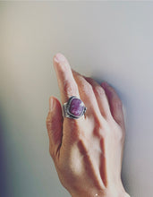 Load image into Gallery viewer, Deep Cove Ring -Faceted Magenta Shades Sapphire-
