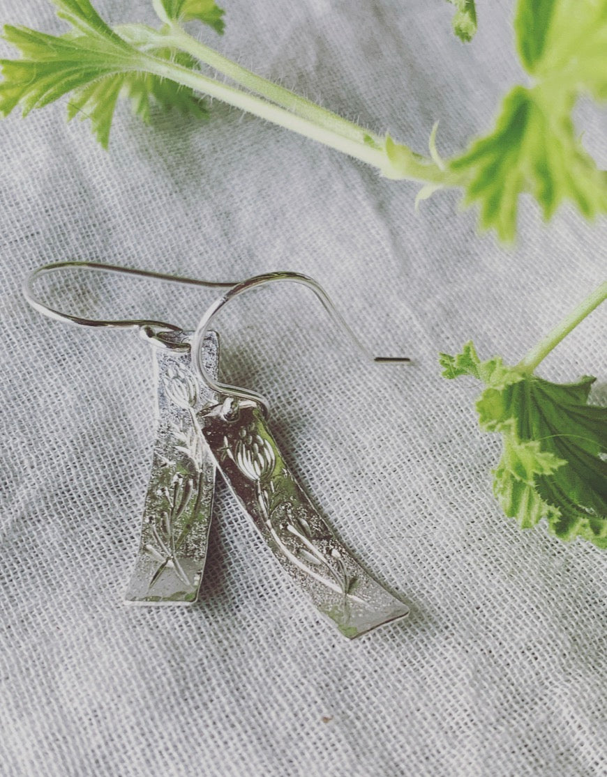 hand engraved silver earrings