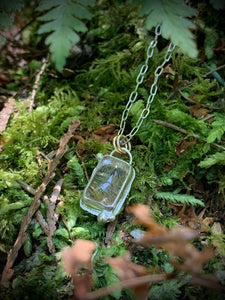 Rutilated Quartz Necklace -oblong-