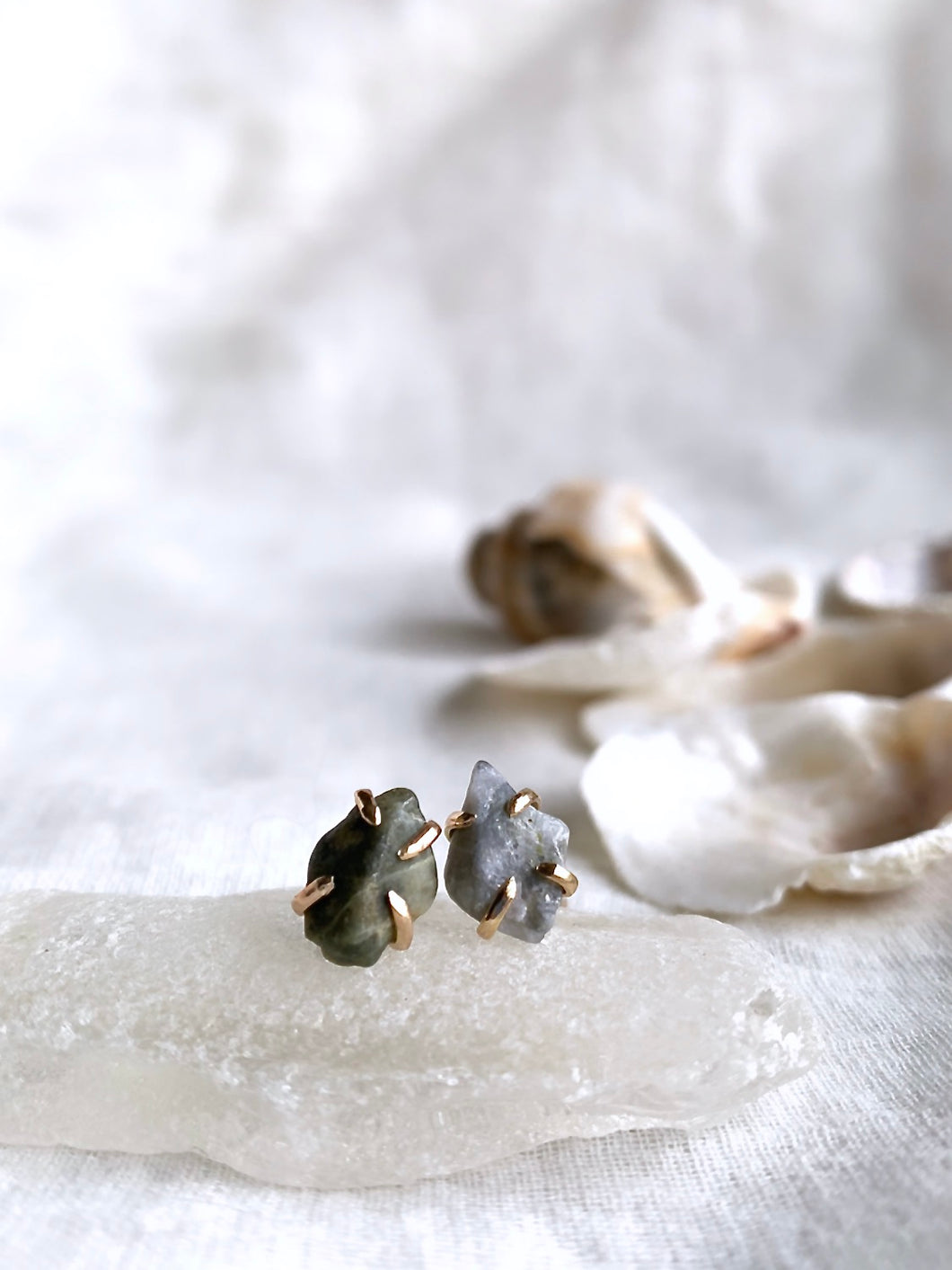 Solitaire Pebble Stud Earrings -12 different styles-