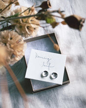 Load image into Gallery viewer, minimal silver flower stud earrings
