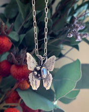 Load image into Gallery viewer, West Coast Nature -Butterfly Necklace- Rainbow Moonstone
