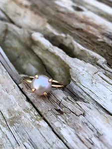Handcrafted pearl ring. 14k gold filled 