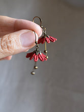 Load image into Gallery viewer, red flower earrings 
