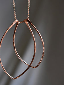 Geometric Copper Long Necklace ✴︎Marquise✴︎L✴︎