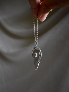 gemstone moon necklace