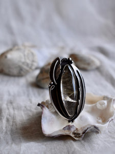 Rutilated quartz ring