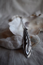 Load image into Gallery viewer, silver feather necklace
