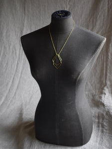 Geometric Brass Necklace -Herkimer-M-