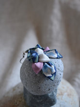 Load image into Gallery viewer, textile blue earrings
