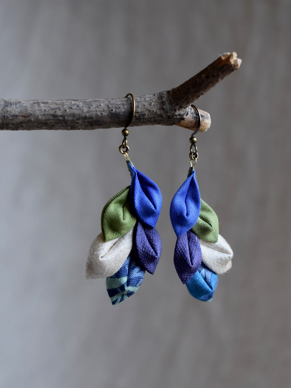 blue and purple earrings