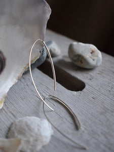 silver arch threader earrings