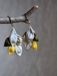 yellow and white textile jewelry