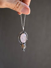Load image into Gallery viewer, rose quartz silver necklace
